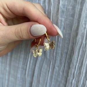 Gold Butterfly Earrings